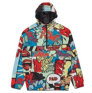 Reason Brand Money Calls Comic Print Windbreaker Anorak Multicolor Multiple size